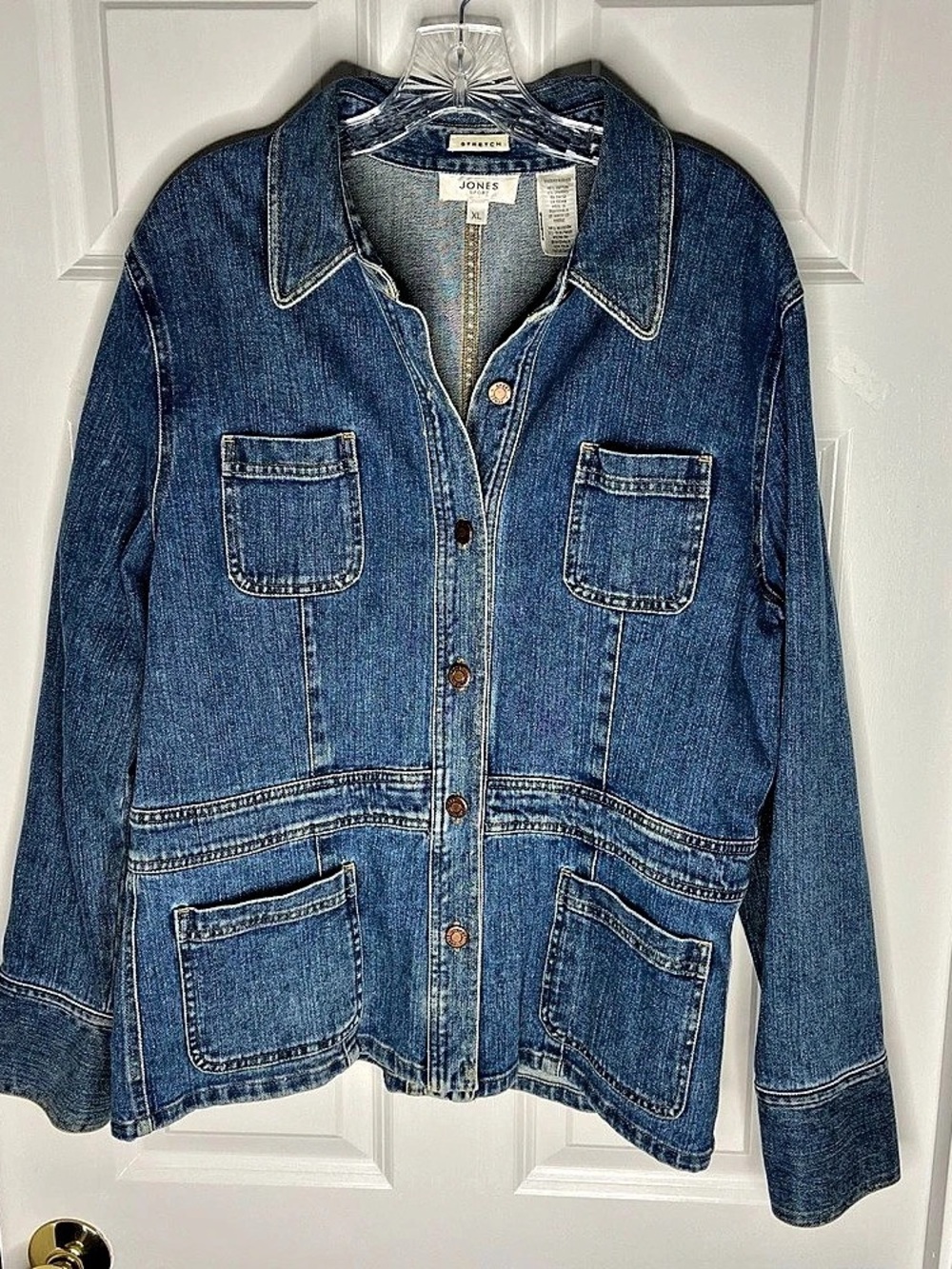 Jones Sports Vintage 90’s Stretch button up Jean/Denim Jacket - XL Like New